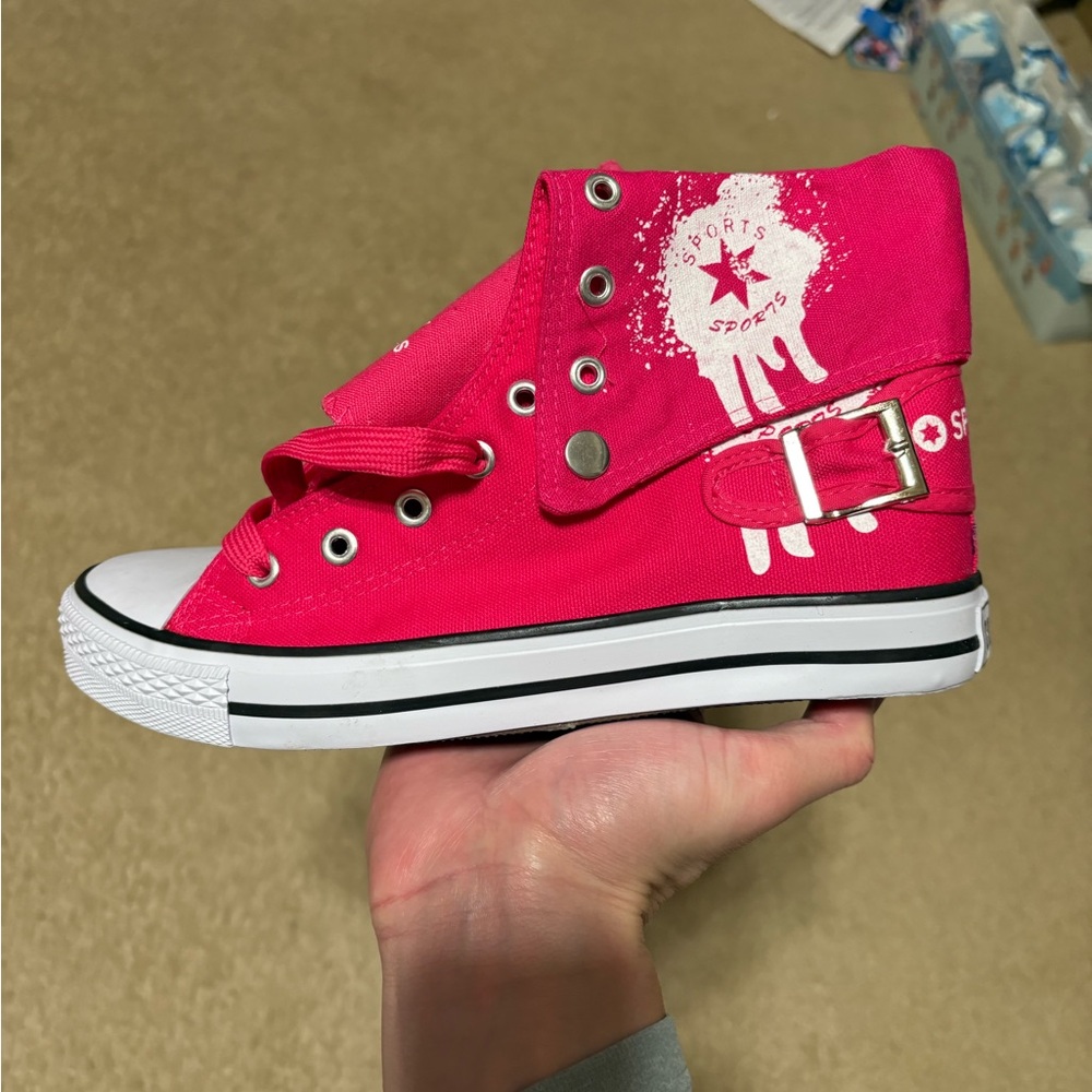 Size 10 girls - Fuchsia Pink Collection’0 High Top Sneakers